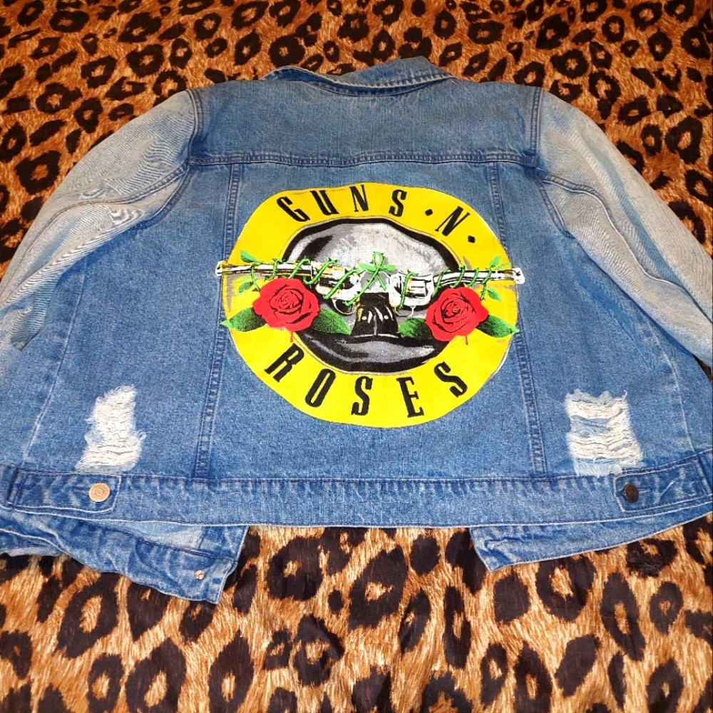 Guns n roses destroyed denim jacket
